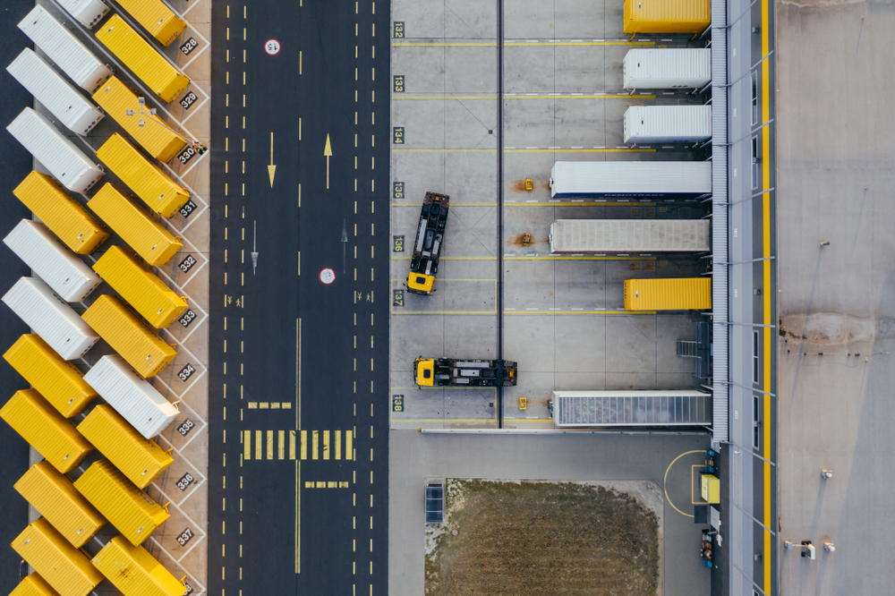 Aerial,View,Of,The,Distribution,Center,,Drone,Photography,Of,The